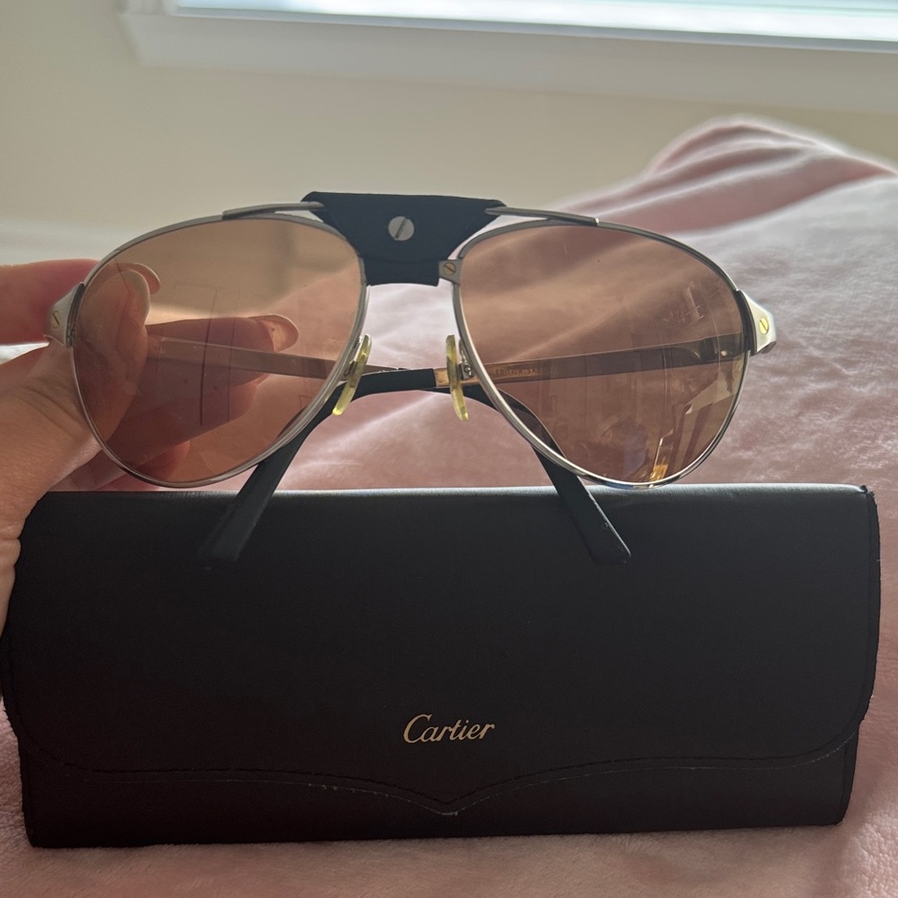 Cartier Gold Screws Santos Dumont Sunglasses